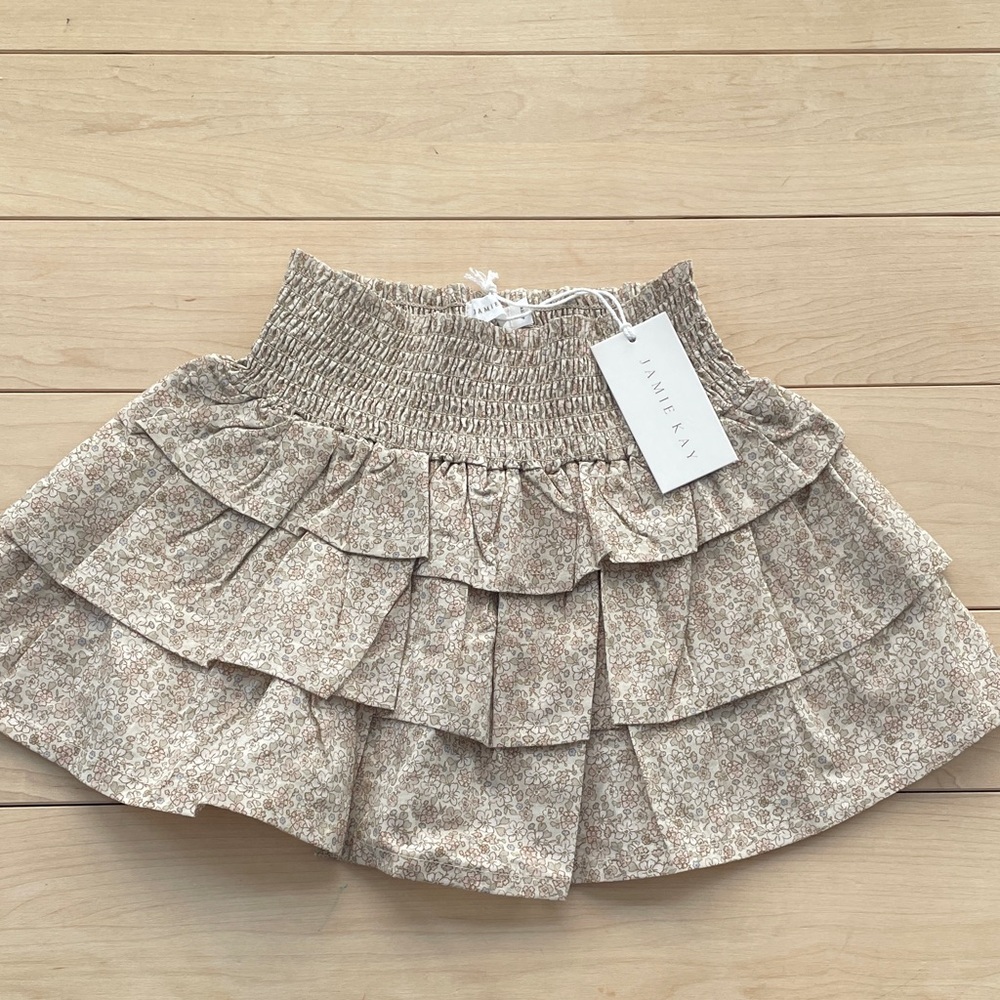 Jamie Kay Beige Floral Skater Skirt